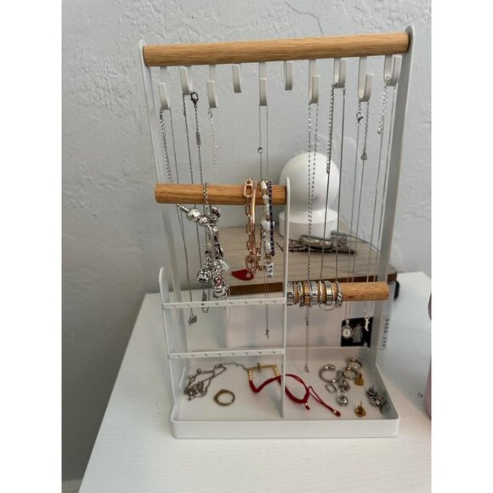New 4-Tier Jewelry Organizer Stand, Aesthetic Necklace & Ring Holder Rack - Picture 3 of 12